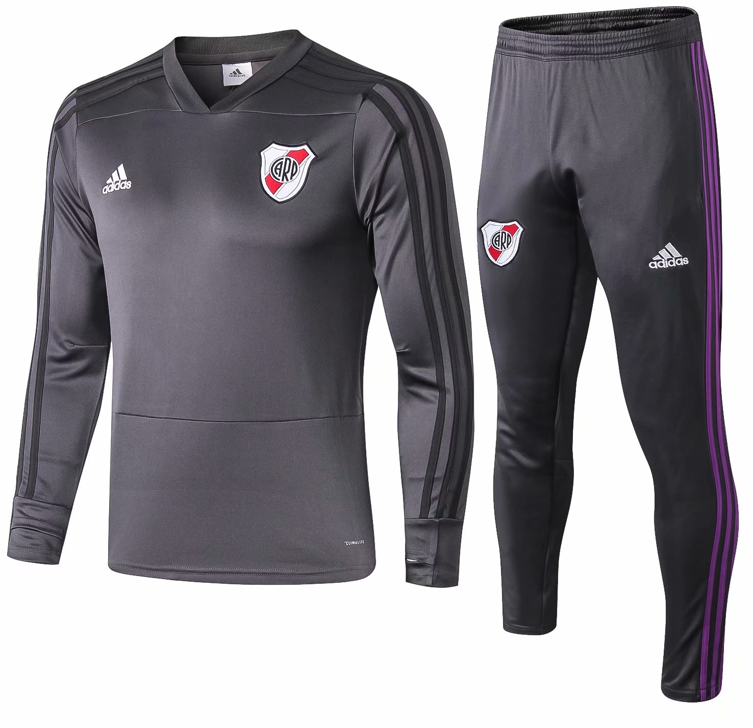 Kit treinamento oficial Adidas River Plate 2018 2019  cinza